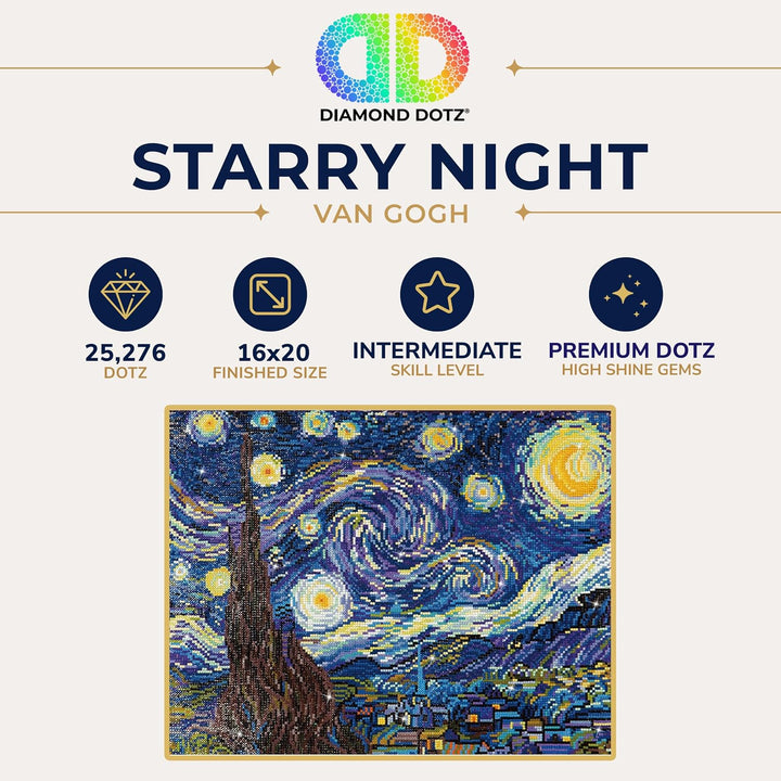 Diamond Dotz DD9-001 Sternenklare Nacht, ca. 50,8 x 40,6 cm gross, Diamond Painting, Malen mit Diama
