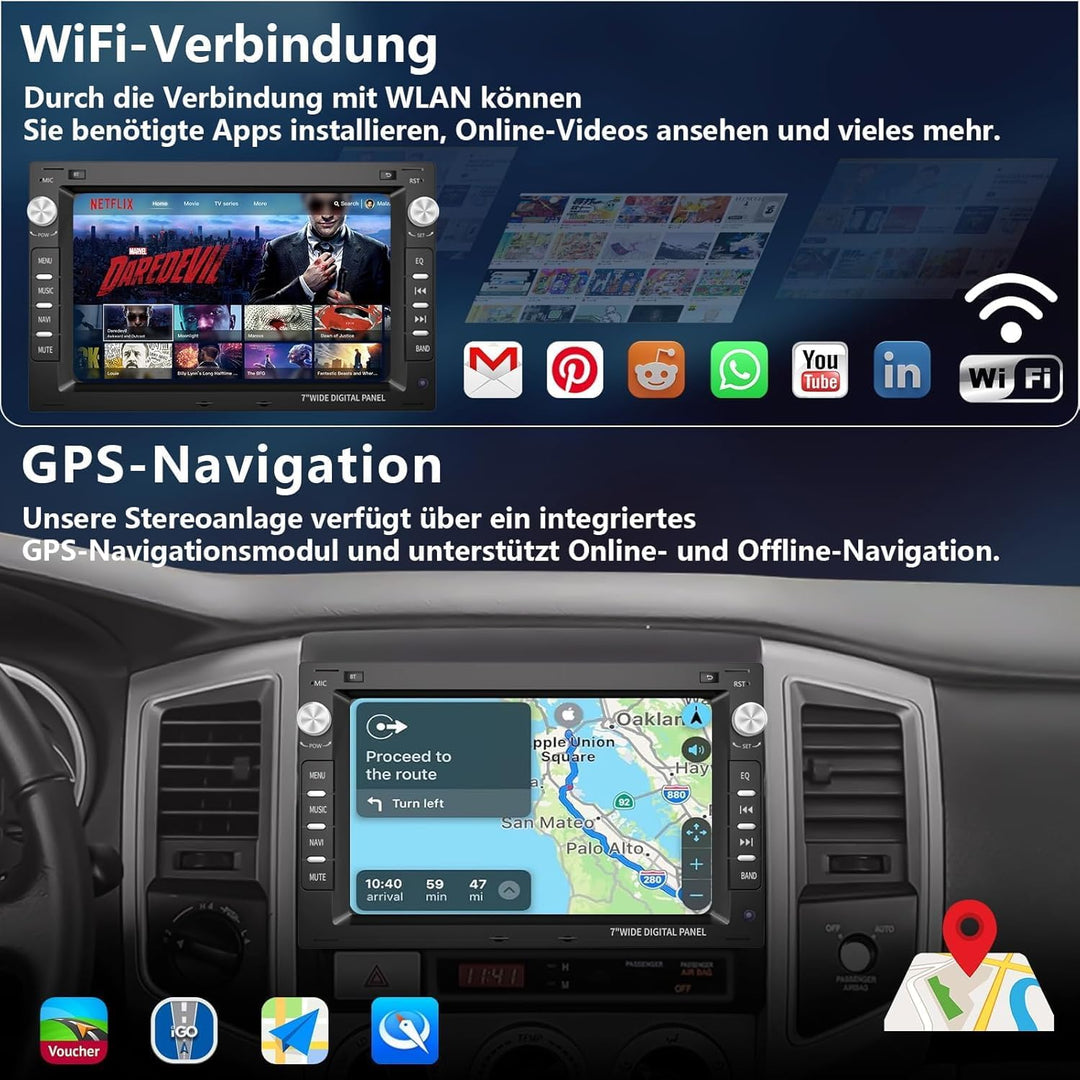 Plug&amp;Play Android 15 GPS Navi Autoradio für VW Golf 4 MK4 Polo Passat Golf Jetta, 7 Zoll IPS Touchsc