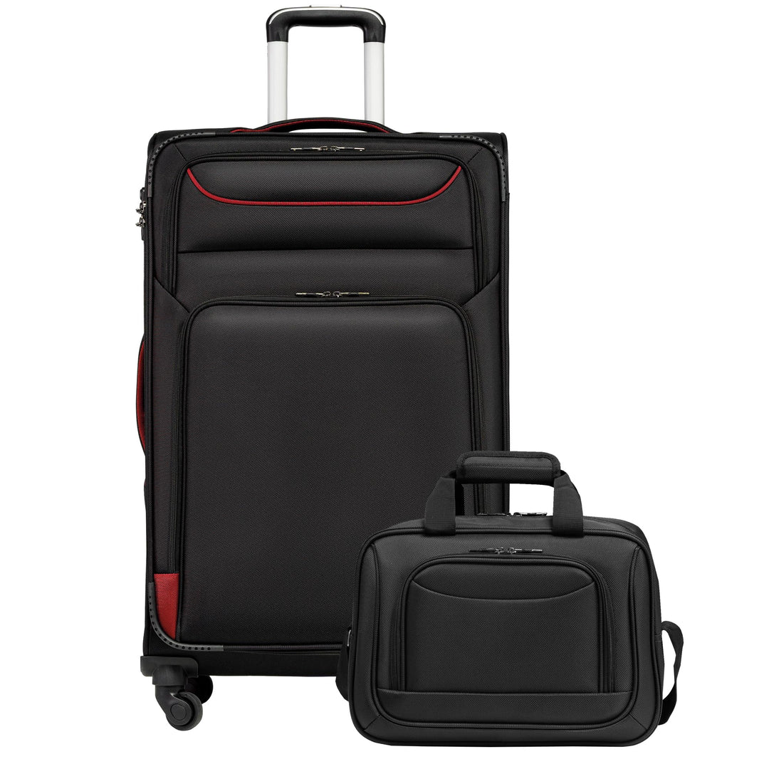 COOLIFE Koffer Trolley Koffer Reisekoffer von 4 Rollen Stoffkoffer Handgepäck TSA-Schloss Der Koffer