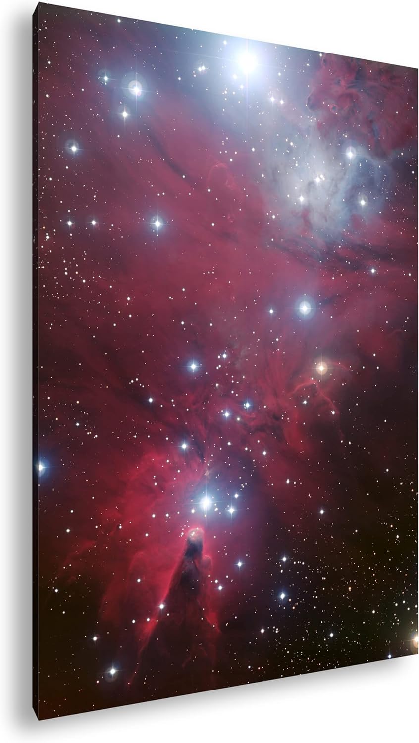 deyoli hell leuchtende Sterne Format: 80x60 als Leinwand, Motiv fertig gerahmt auf Echtholzrahmen, H