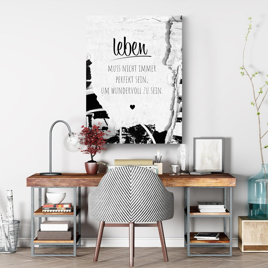 wandmotiv24 Leinwandbild Motivation, 40x30cm, Hochformat, Leben, Deko, Bilder auf Leinwand, Wanddeko