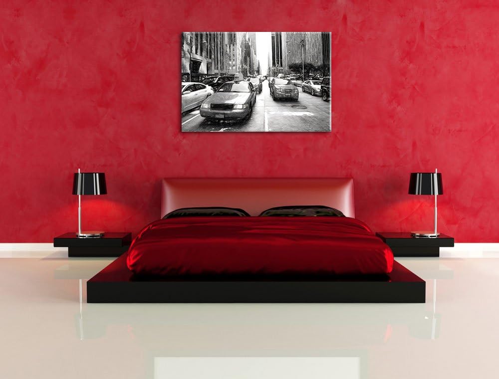 Pixxprint Cityverkehr New York als Leinwandbild/Grösse: 100x70 cm/Wandbild/Kunstdruck/fertig bespann