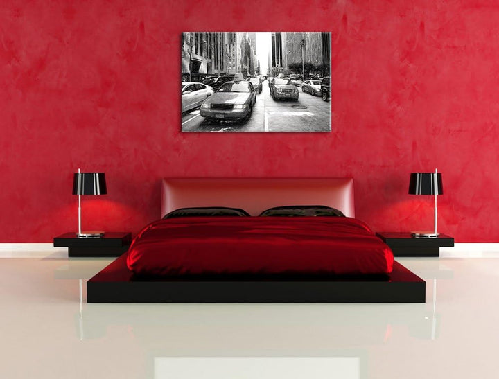 Pixxprint Cityverkehr New York als Leinwandbild/Grösse: 100x70 cm/Wandbild/Kunstdruck/fertig bespann