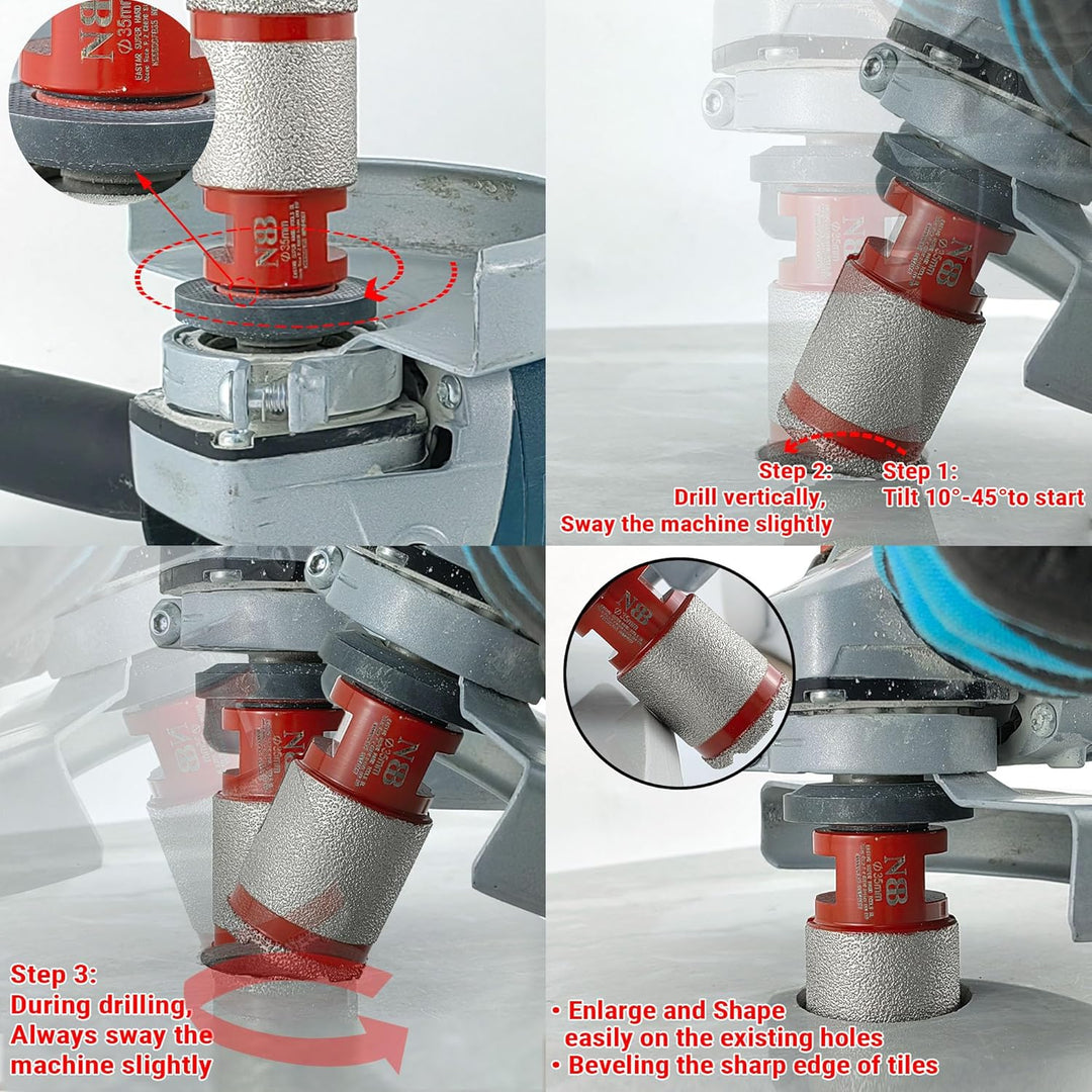 NBB Diamantbohrer mit M14-Diamantfräser Diamant-Anfasbohrer, Fasenbohrer Diamant-Lochsäge zum Bohren