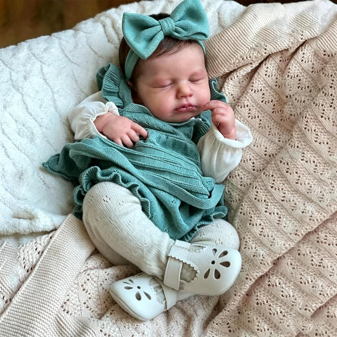 Zero pam Reborn Baby Mädchen 50CM Reborn Baby Vollsilikon Lebensecht, Reborn Puppen Lebensecht, Lebe