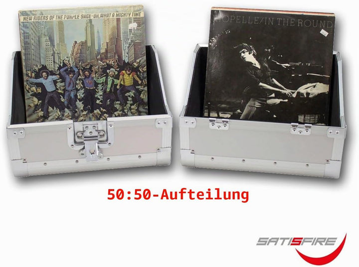 SATISFIRE® Plattenkoffer LP80 • Aluminium-Koffer • Vinyl-Case • Schallplattenkoffer • für 80 LP 50:5