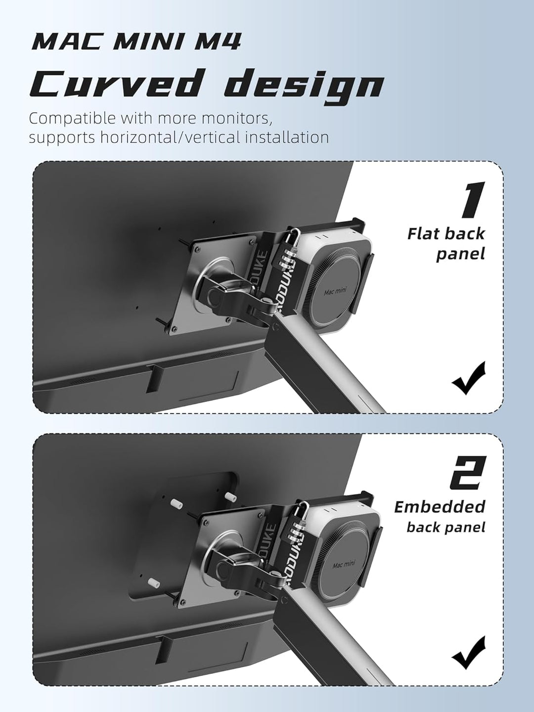 with Combination Security Lock 2024 Mac mini M4 VESA Computer Monitor Mount Bracket for Anti-Theft S