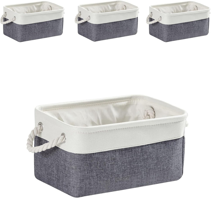Mangata aufbewahrungskorb Stoff 4er Set, Kleine aufbewahrungsbox Schrank, Korb aufbewahrung Stoff mi