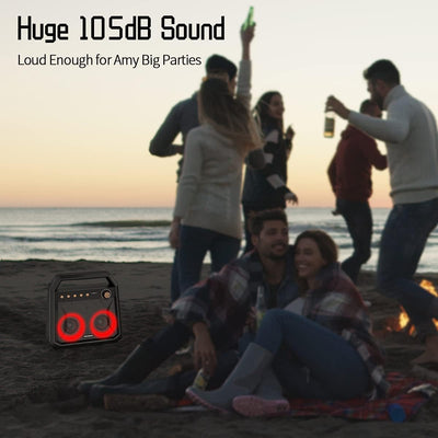 KAYINOW Bluetooth Lautsprecher mit 5 RGB Lichts, 40w 108dB Musikbox Tragbarer Bluetooth Box, Dualen