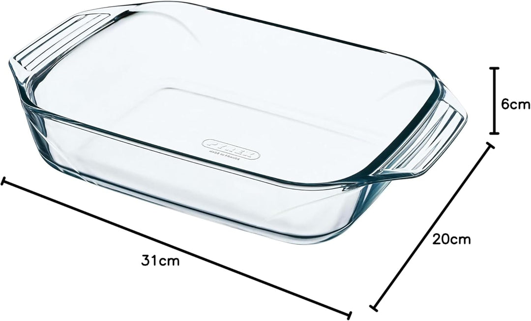 Pyrex - Unwiderstehlich - Rechteckige Glasbackform, transparent, 31 x 20 cm, 31 x 20 cm