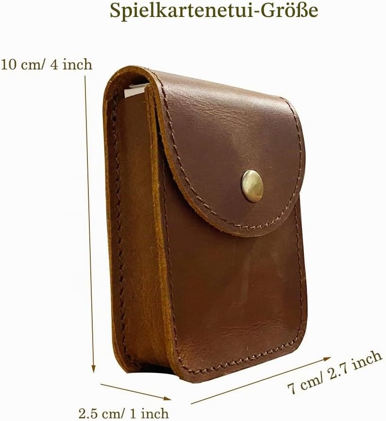 aolaso Spielkartenetui, Echtes Leder Single Deck Card Box/Halter Ledergürteltasche für Männer Mini-G