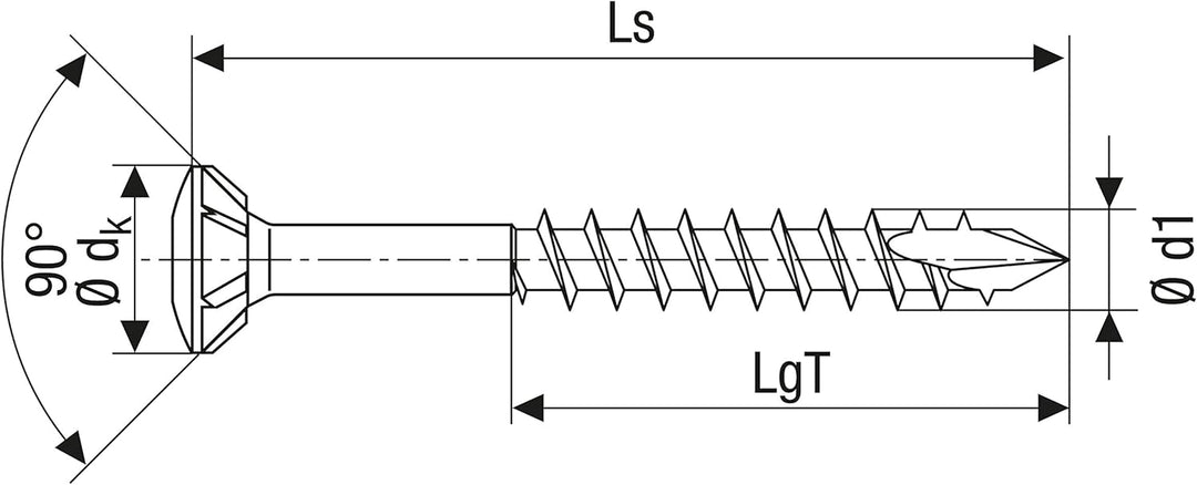 SPAX Fassadenschraube aus Edelstahl rostfrei A2, 5,0 x 80 mm, 100 Stück, T-STAR plus, Linsensenkkopf