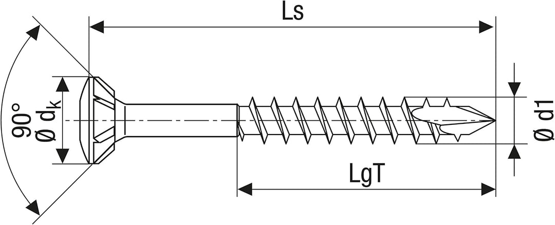 SPAX Fassadenschraube aus Edelstahl rostfrei A2, 4,5 x 40 mm, 200 Stück, T-STAR plus, Linsensenkkopf