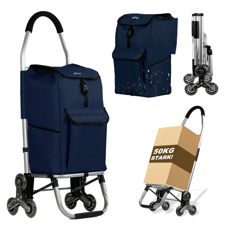 Einkaufstrolley, HOMELUX klappbar, Stabiler Einkaufswagen, grosse Kapazität 41 L, multifunktional, H