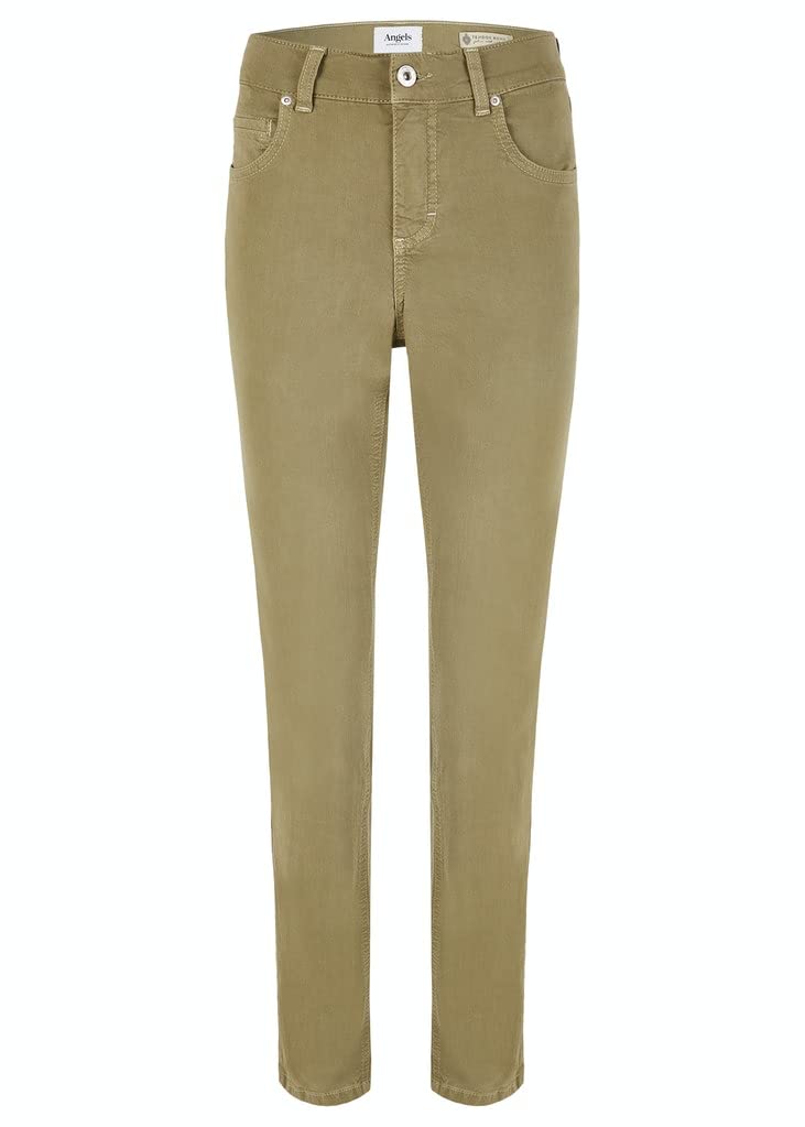 ANGELS Straight-Leg Jeans Jeans Cici mit Coloured Denim mit Label-Applikationen 42 Khaki, 42 Khaki