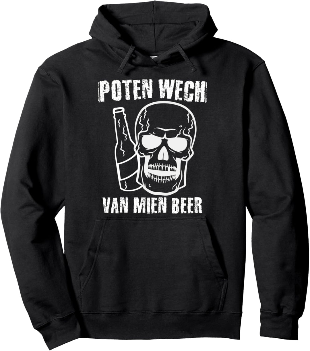 Pfoten von meinem Bier Ostriesisches Plattdeutsch Totenkopf Pullover Hoodie