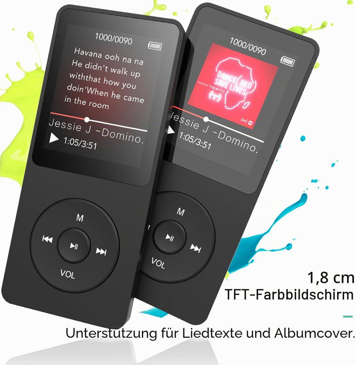 AGPTEK MP3-Player, 32 GB, Bluetooth 5.3, verlustfrei, HiFi, 70 Std., lange Akkulaufzeit, tragbar, mi