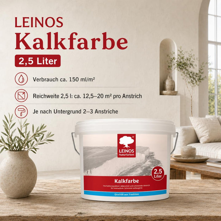 Leinos 665 Kalkfarbe 2,50 l 2.5 l (1er Pack), 2.5 l (1er Pack)