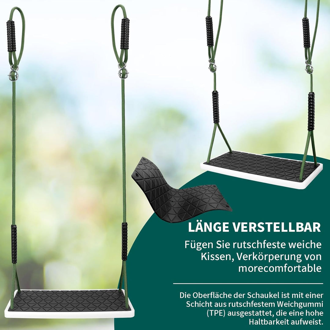 Erwachsene Schaukel, Rutschfester Baumschaukel Verdickter weicher Gummi Schaukelsitz Set mit verstel