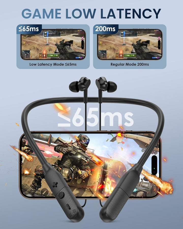 LAMA Bluetooth 6.0 Kopfhörer Sport Ohrhörer 30 Std. Spielzeit ENC Noise Cancelling Kabellos Sportkop