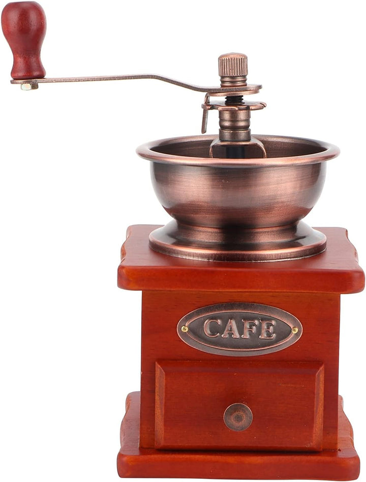 Natudeco Manuelle Kaffeemühle, Handmühle aus Holz, Handkurbel, Kaffeebohnenmühle, Retro-Stil, Kaffee
