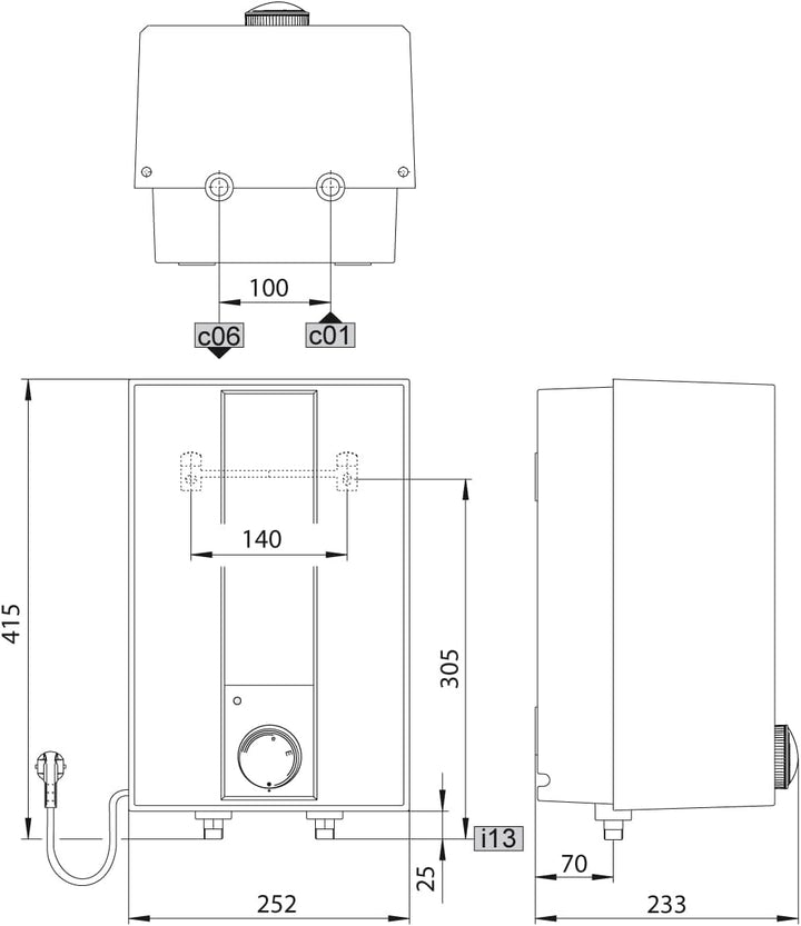 AEG druckloser Kleinspeicher Hoz 5 Basis, Übertischboiler 5 Liter Niederdruck, steckerfertig, 2 kW,