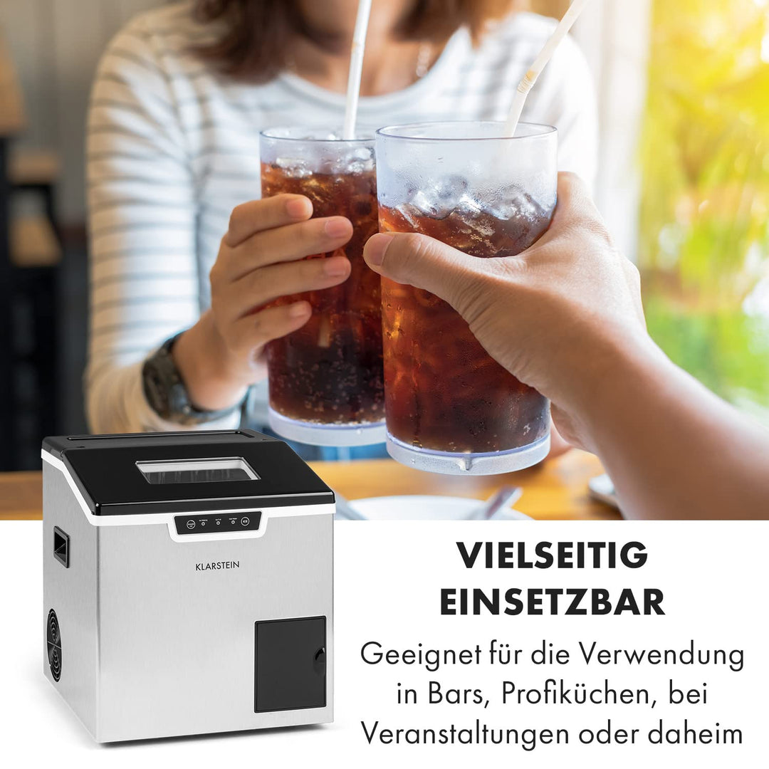 Klarstein Icefestival Cube Eiswürfelbereiter, 400 W, 12-20 kg/24h Eiswürfel, Eisfachkapazität: 1,9 k