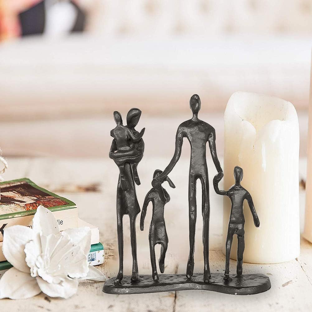 Aoneky Familie Figur Statue - Metall Kunst Skulptur Geschenk für Jahrestag, Geburtstag，Dekoration fü