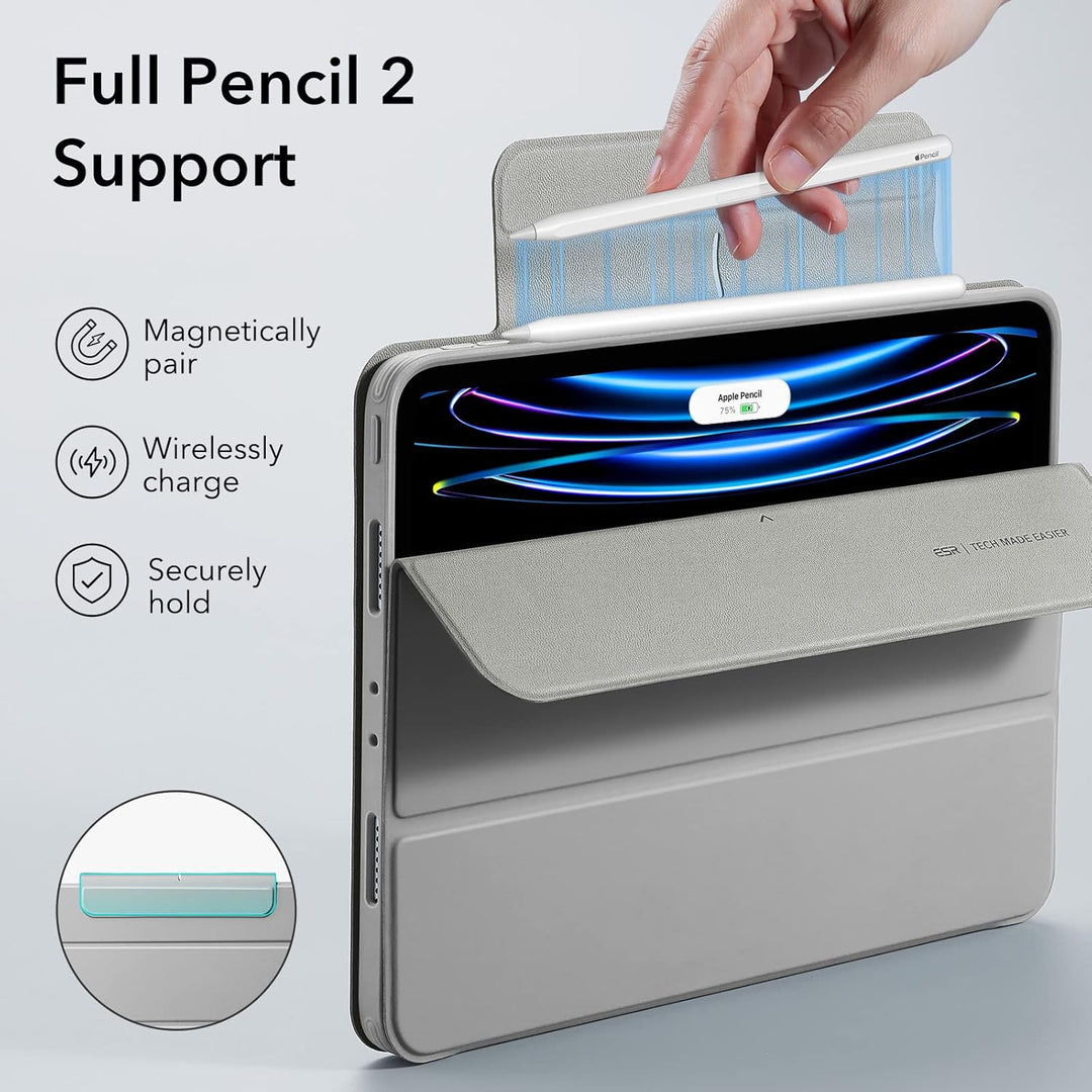 ESR für iPad Pro 11 Hülle Hybrid, iPad 11 Pro Hülle (2022/2021) mit Pencil Halter, Abnehmbare Magnet