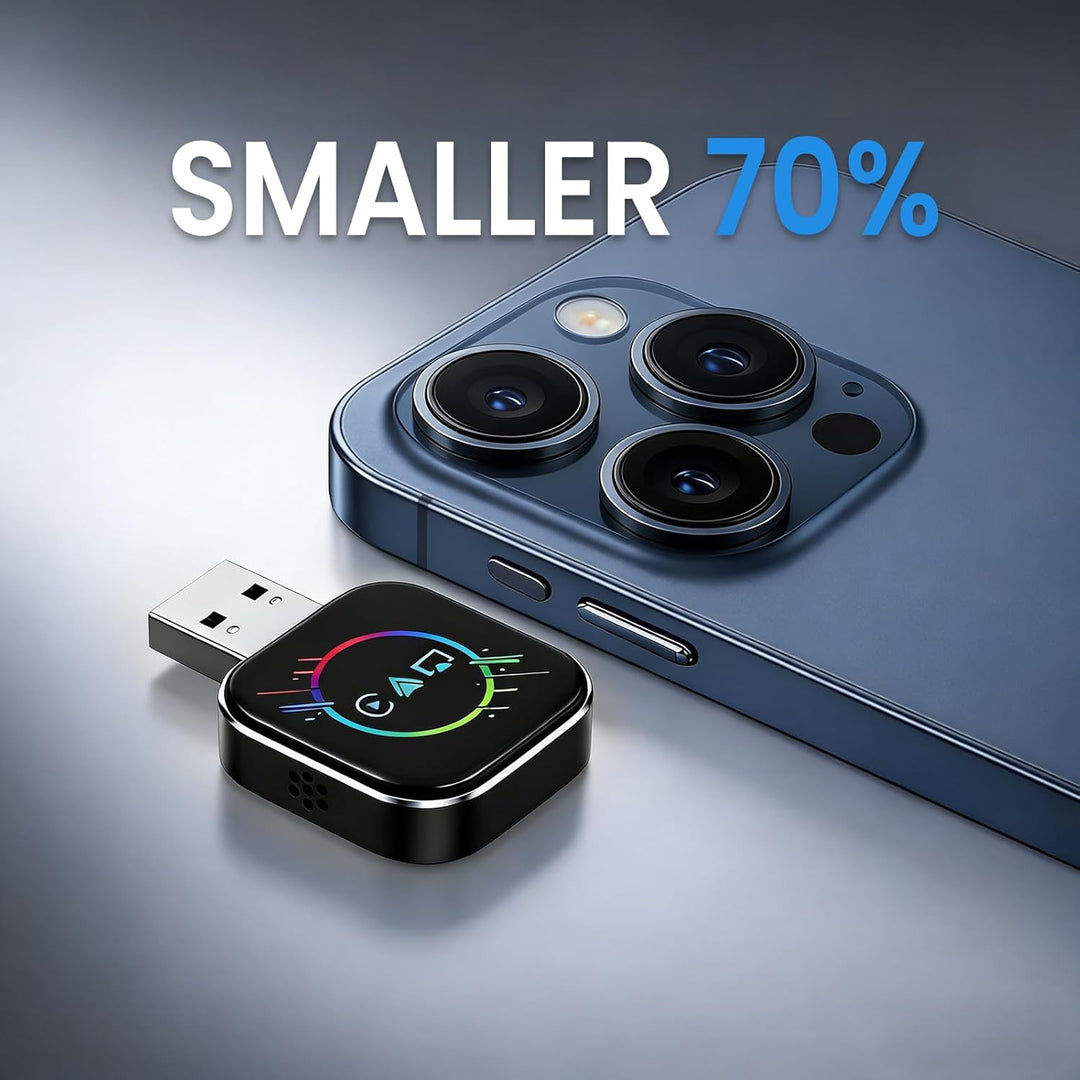 ELECROW Kabelloser CarPlay-Adapter für iPhone & Android – 3-in-1 Dualband-WiFi 2,4G/5G & Bluetooth 4