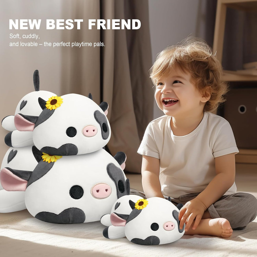 shownicer Plüschtier Kuh Kuscheltier Stofftier Kawaii Kuh Plüsch Kissen Spielzeug Milchkuh Plüsch Wu