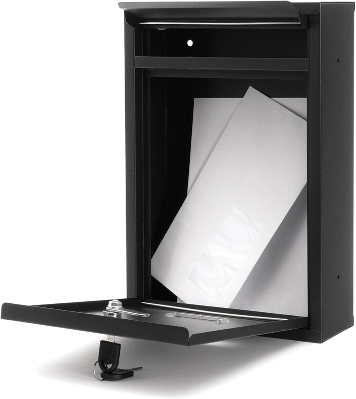 Verda Designer Briefkasten personalisiert 32 x 21,5 x 8,5cm, UV-Farbe, Edelstahl, Postkasten, Wandbr