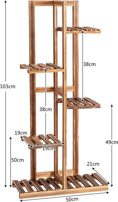 RELAX4LIFE Blumentreppe 5-stufig, Blumenregal Holz, Blumenständer mit 5 Ebenen, Pflanzenständer Frei