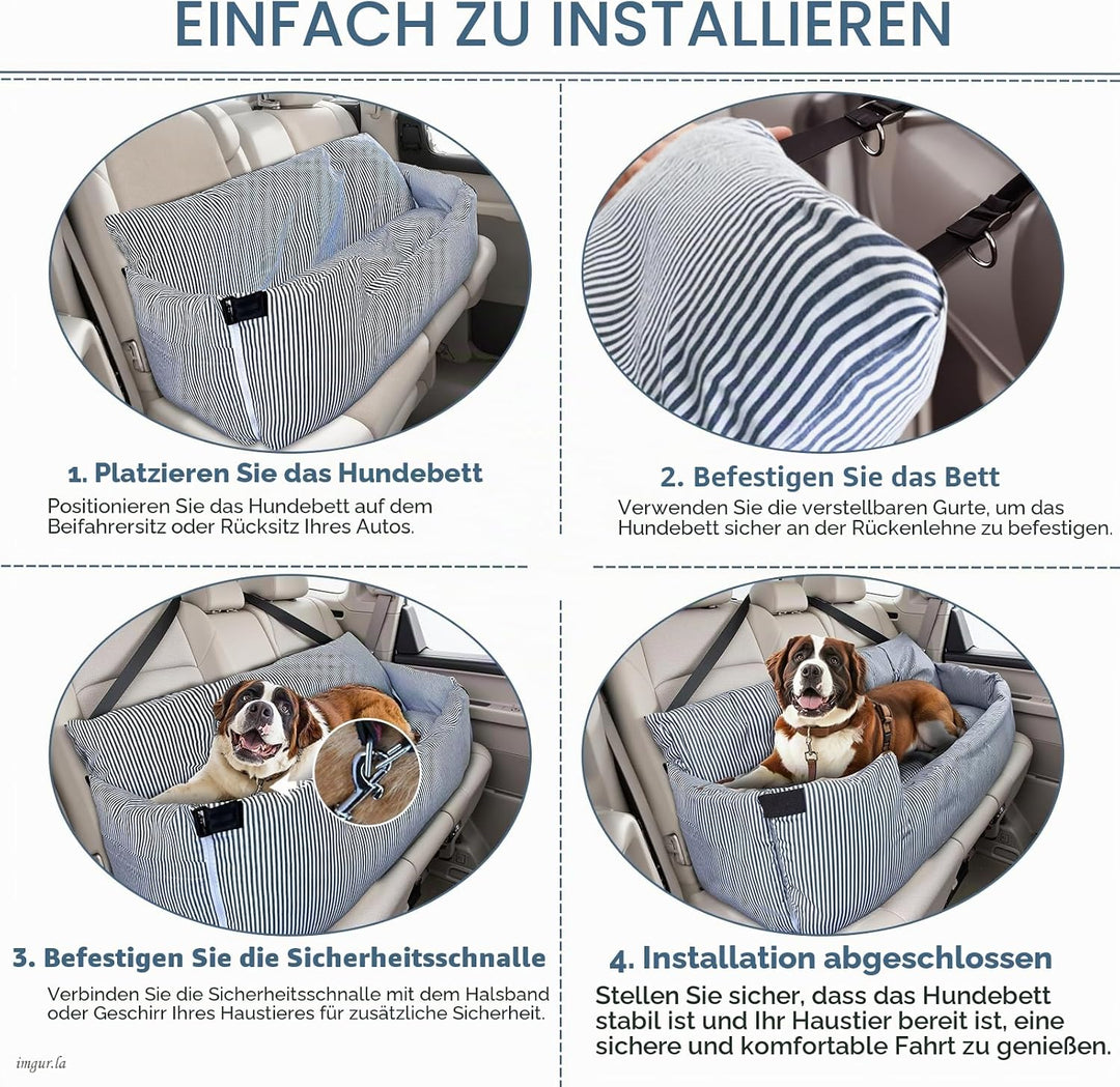 Hunde Autositz für Grosse Hunde bis 36 kg, Waschbares Hundebett Auto rückbank,Tragbarer Hundesitz Au