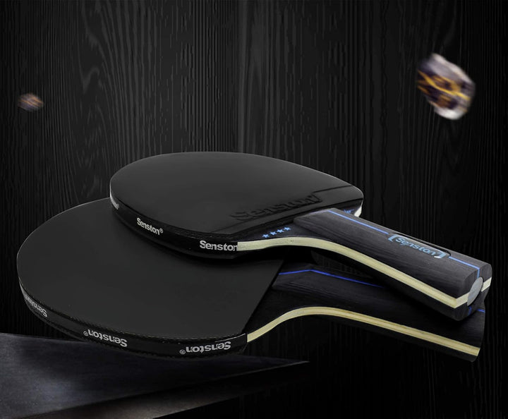 Senston Tischtennis Schläger Set, Profi 2 Tischtennisschläger und 3 Tischtennis-Bälle, Ideal für 2 S