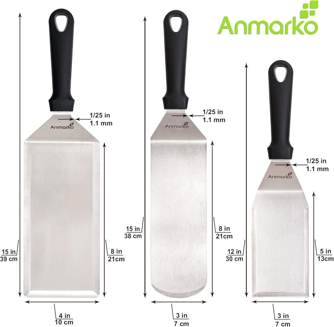 Exklusives Grillwender Set aus hochwertigem Edelstahl - BBQ Grillset in erstklassiger Qualität für H