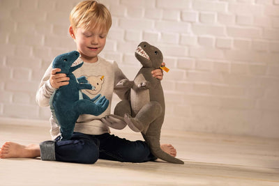Steiff 067136 Thaisen T-Rex Dino - 45 cm - Kuscheltier - grau Paloma, Paloma