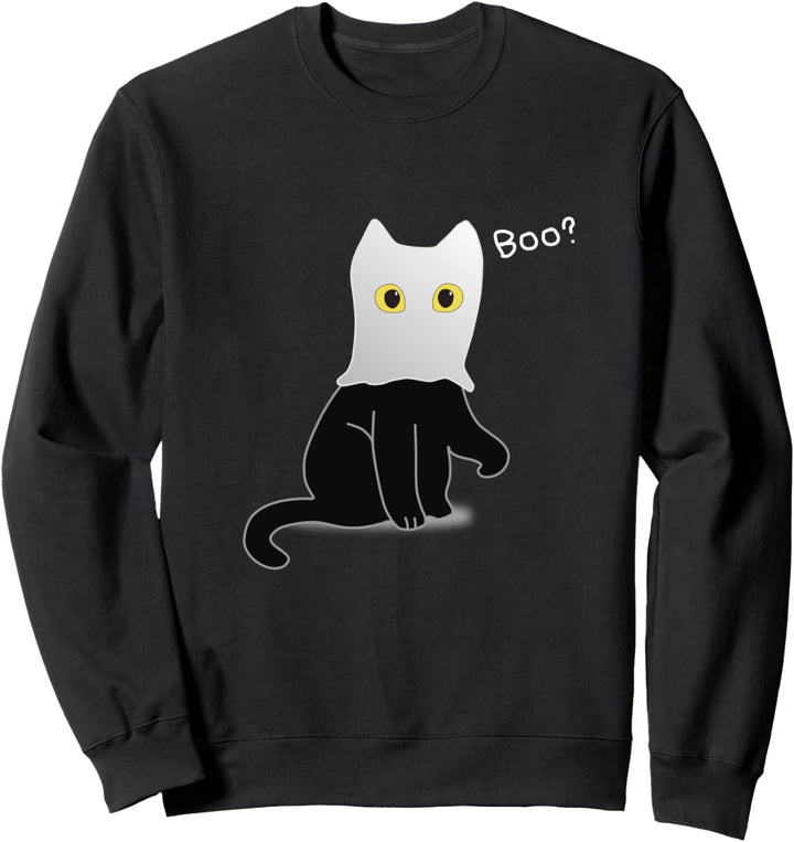 Schwarze Katze Als Geist Verkleidet, Halloween Katzenmama Sweatshirt