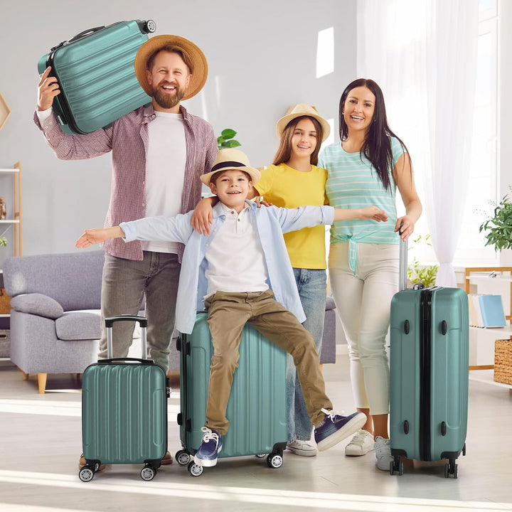 LALAHO Kofferset 4 teilig Hartschale, Koffer Set aus ABS, Reisekoffer mit Rollen Gross, Hartschalenk