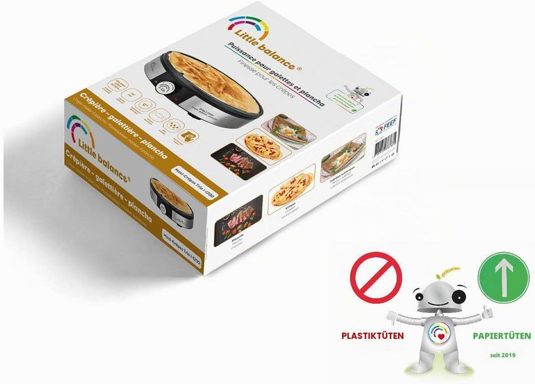 Little Balance 8383 Maxi-Crêpes Trio i-200 – elektrische Crêpes-Pfanne 3-in-1: Crêpes, Plancha, rege