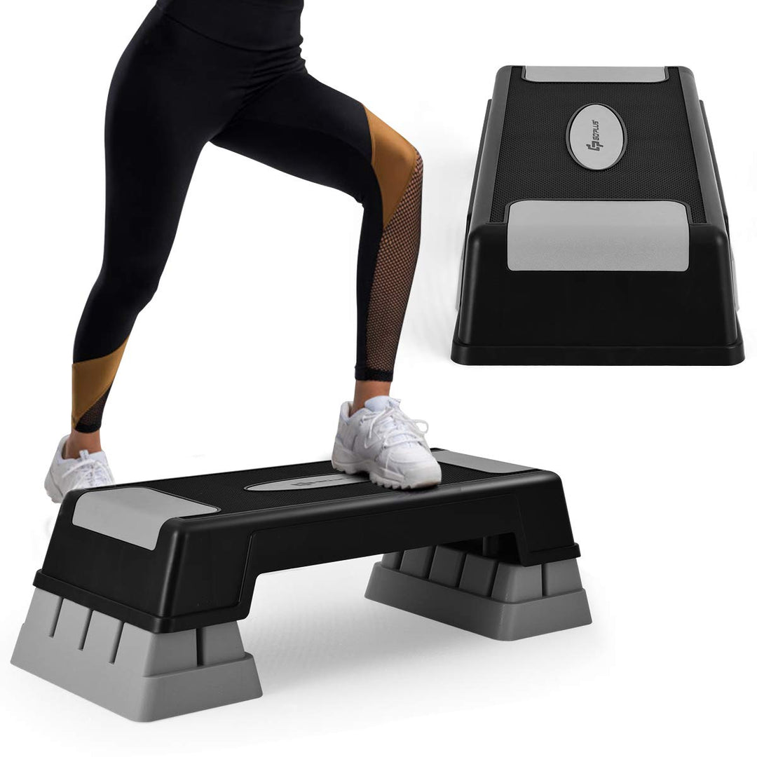 COSTWAY Höhenverstellbarer Aerobic Stepper mit 3 Stufen 12 / 17 / 22cm, Steppbrett bis 150KG belastb