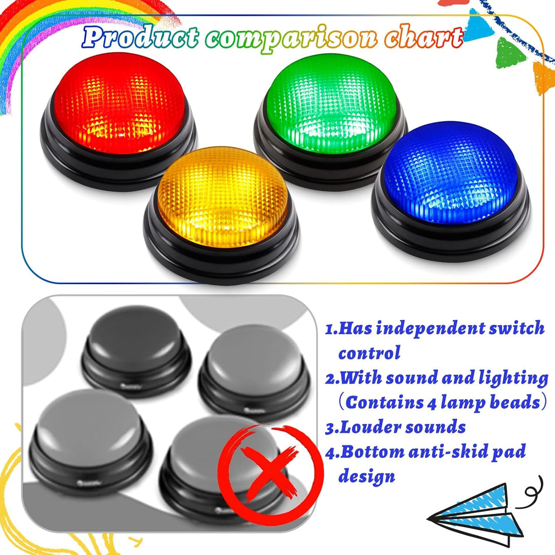 BEAN LIEVE Antwort Buzzer für Unterricht mit Klassenzimmer, Ton und Licht Tasten Spielzeug (Set von