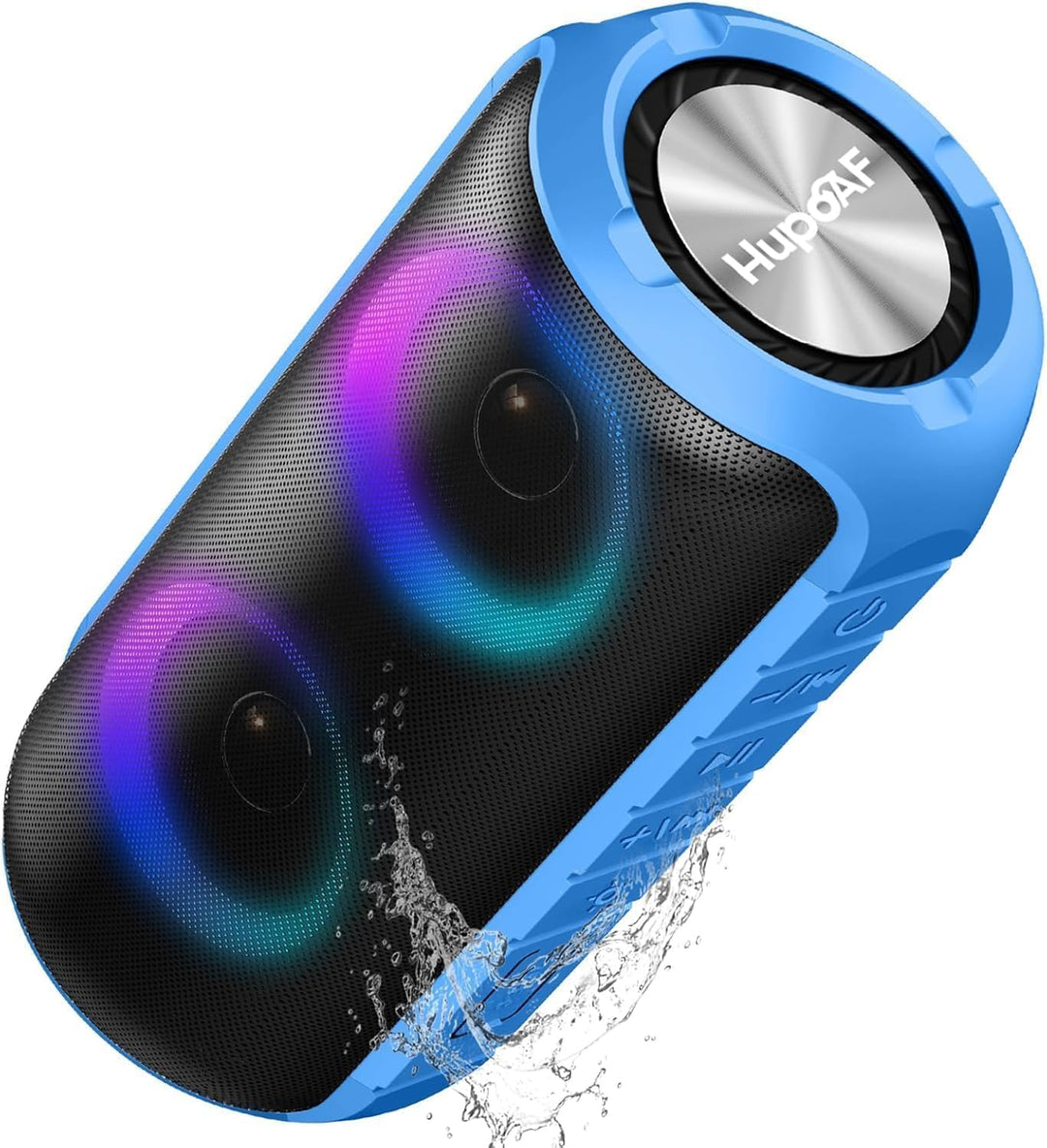 Hupoaf Bluetooth Lautsprecher mit Licht, 2026 Musikbox Tragbarer Bluetooth Box mit 52mm Durchmesser