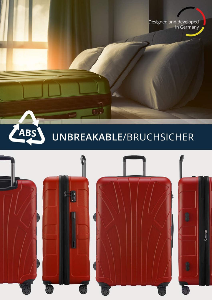 Suitline grosser Hartschalen-Koffer Koffer Trolley Rollkoffer XL Reisekoffer, TSA, 76 cm, ca. 96-110