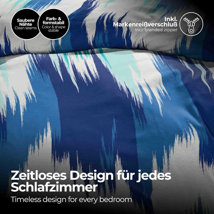 etérea Microfaser Bettwäsche Lex 200x220 3er Set - Bügelfrei mit Reissverschluss - nach100