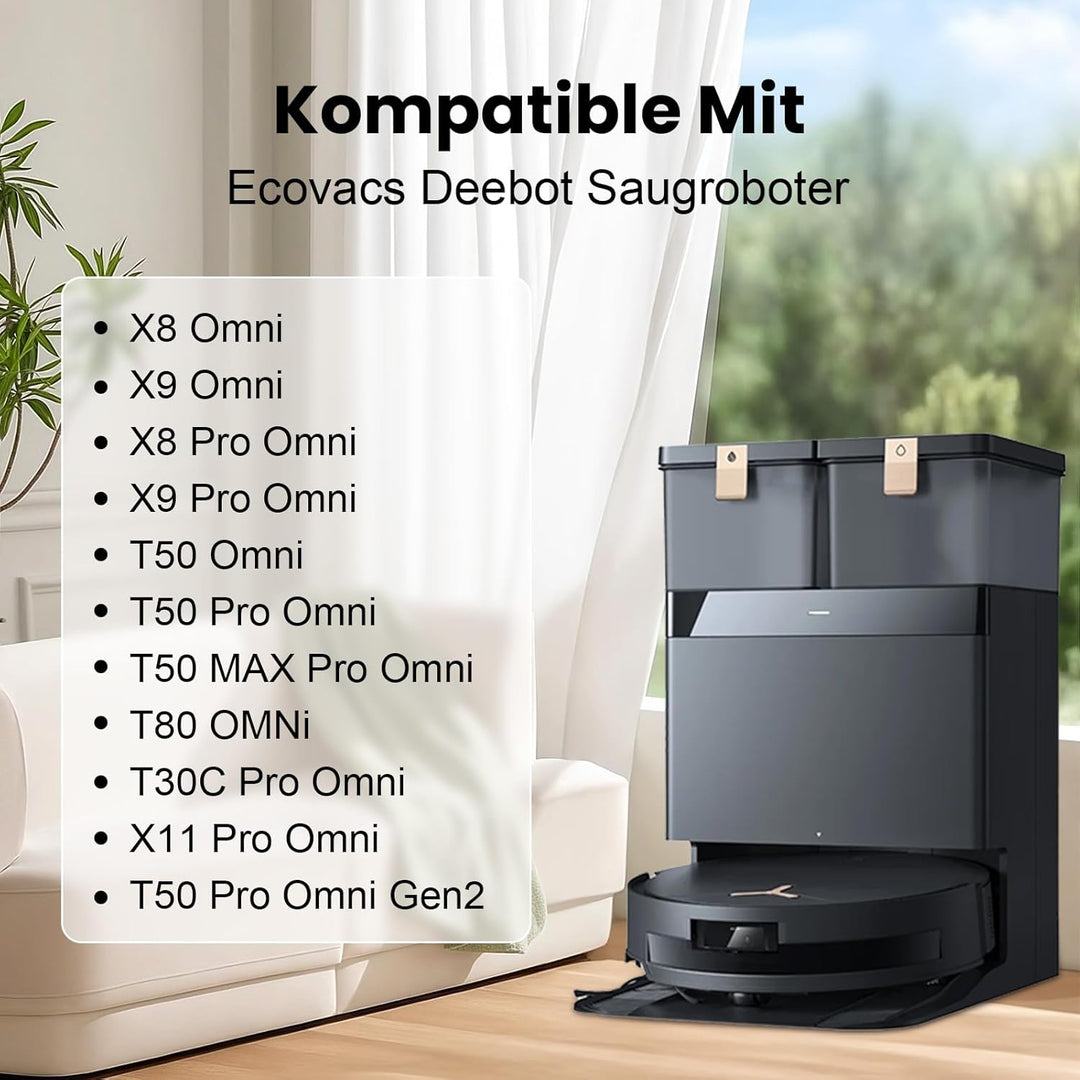 14 Stück 4L Staubsaugerbeutel für Ecovacs Deebot X8/X9 Pro Omni, T50 Pro Omni gen2, T30C Pro Omni, X