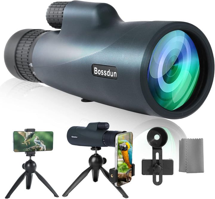 10-30x50 Zoom-Monokular-Teleskop mit Stativ Tragetasche Handschlaufe Telefonadapter - BAK4 Prisma &