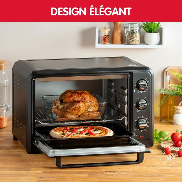 Moulinex Standbackofen 33 l, Umluft, Spitzenkonvektion, 6 Kochmodi, regelbarer Thermostat bis 240 °C
