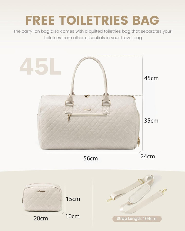 LOVEVOOK Reisetasche Sporttasche Damen, 45L Gross Weekender Travel Bag Kliniktasche Geburt mit Kultu