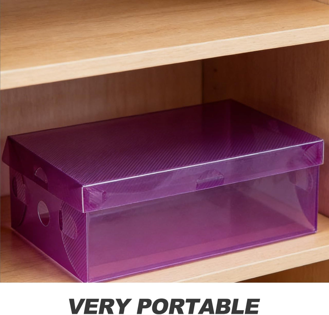 Toyvian 7 StüCk Stapelbare Transparente Schuhboxen Mit Klappdeckel Faltbare Aufbewahrungsboxen Aus R